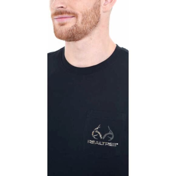 Realtree by Boston Traders Men’s Short Sleeve Tee T-Shirt Black Medium NWT - Picture 5 of 7